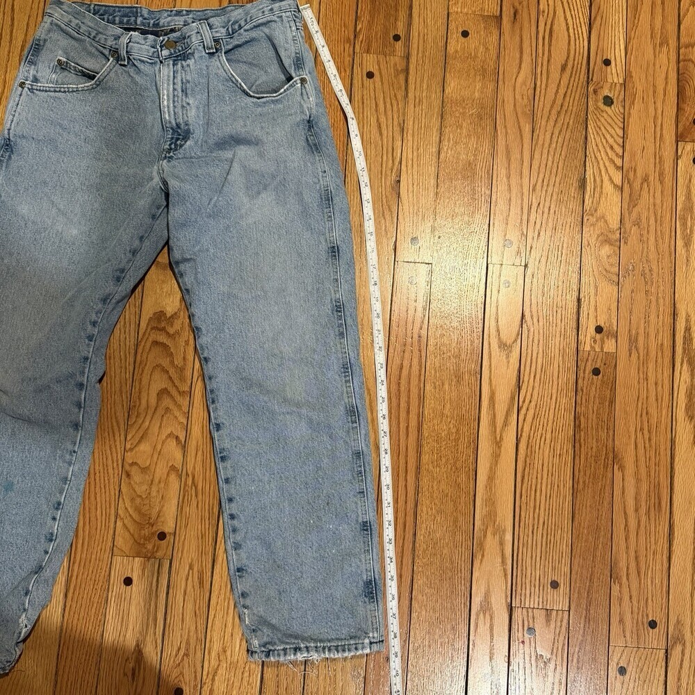 Work Sport Flannel Lined Jeans Mens 32x30 Light Wash Workwear Grunge Denim - Picture 11 of 13